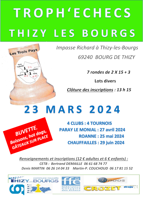 1re étape du Troph’Échecs 2024 @ Salle du CAP